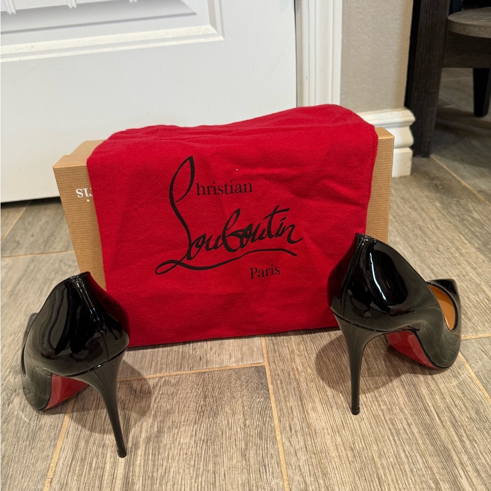 Christian Louboutin Pigalle Follies Black Patent Leather Heels - Picture 5 of 10